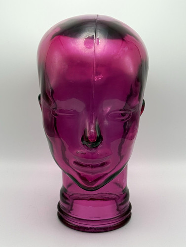 Pink glossy glass head - pink,