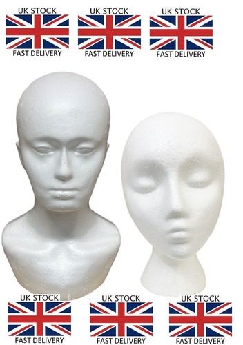Polystyrene wig head - wig, with
